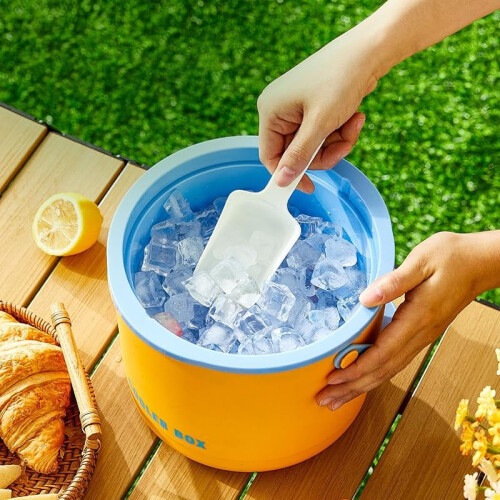 Eiswürfelform mit Deckel und Behälter, 2,6 l, Orange 1