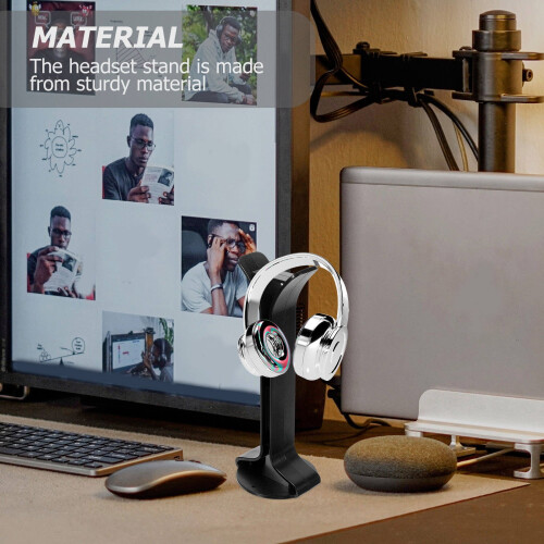 Supporto nero per cuffie, ideale per ufficio, camera da letto e gaming. 2