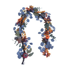 Artificial Eucalyptus Garland with Pumpkins and Berries