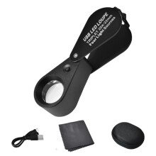 Ékszer nagyító LED lámpával 21mm 10x20x30x