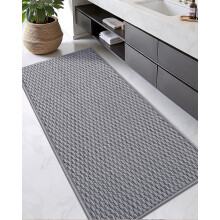 Chenille badeværelsestæppe lysegrå 43x113 cm