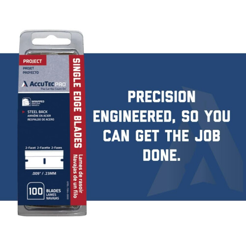 Accutec Pro Single Edge Blades 0.009" / .23mm 2