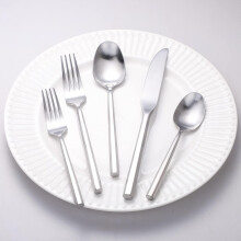 Matte Gold Flatware Set Hexagon Handle 20-Piece