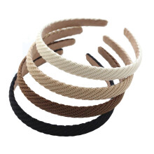 Bandeau fin en maille antidérapante pour femme, couleurs unies, 1