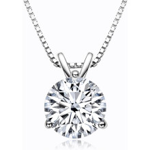 Moissanite ketting voor dames, 1-3 karaat, solitaire hanger, 18 karaat goud.