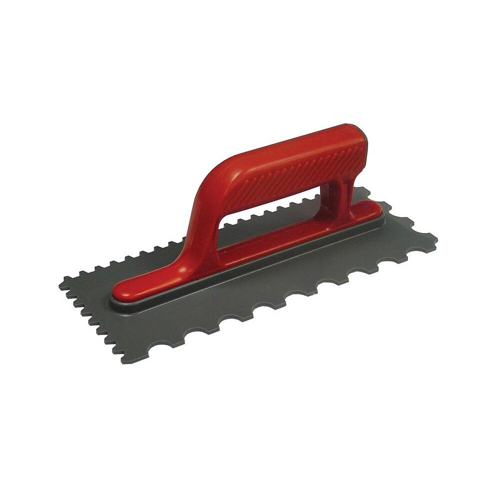 Faithfull Notched Trowel V 4Mm & Round 7Mm Plastic Handle 11 X 4.1/2In