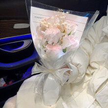 Buquê de rosas artificiais preservadas com gipsófila (1 peça)