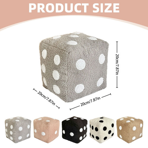 Coussin en peluche en forme de dé, doux et rembourré, cube de simulation, 1 pièce 2