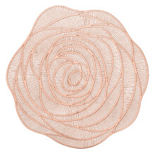 Ronde, holle bloemen eettafelmat van vinyl, geperst (1 stuk)