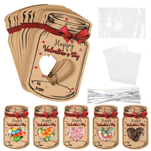 Valentine's Day Cards Mason Jar Design 24-Pack 1