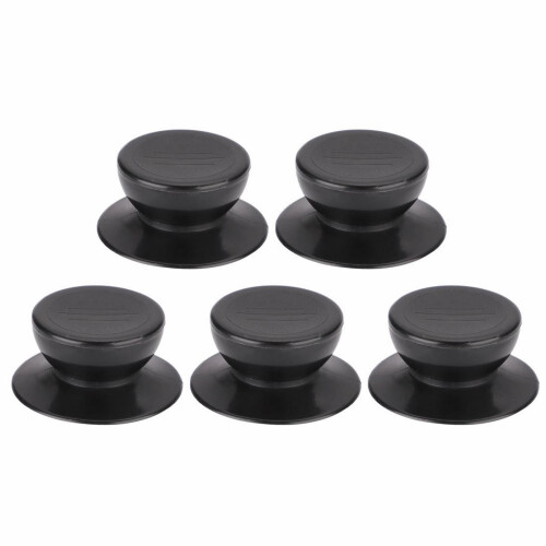 Bouton de couvercle de casserole noir résistant à la chaleur (5 pièces)