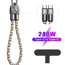 Lanyard fóin muirir thapa USB-C níolón 7mm