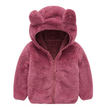 Casaco de inverno para bebê com capuz de orelhas de urso e bolsos, 3-4 anos.