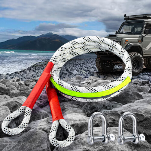 Tow Strap with Hooks 30000 lbs White