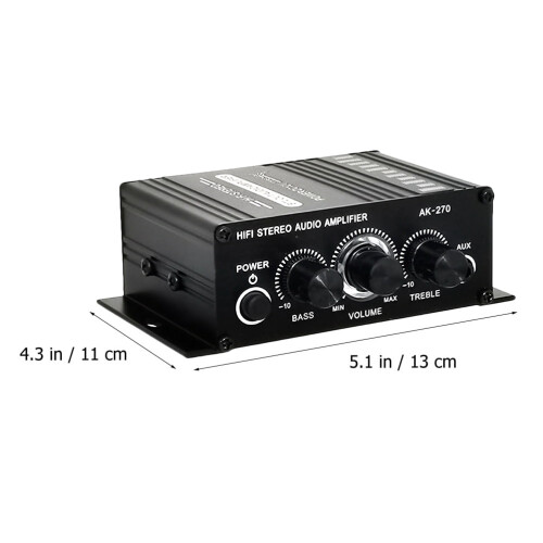Sort stereo digital lydforstærker med LED-knap 1