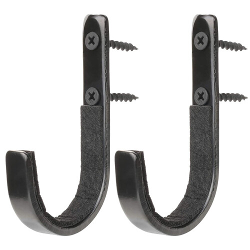Väggkrokar i rostfritt stål, svarta, 2-pack 2