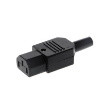 IEC320C13 samica, obojstranne použiteľný napájací konektor, 3-pinový, 10A/250V