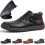 Willtoo Men's Premium Leather Slip-On Driving Boots Black 1
