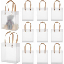 Przezroczyste plastikowe torby prezentowe z uchwytami 9,2 x 5,1 x 2,8 cala 24 szt.