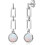 18K White Gold Plated Opal Dangle Earrings 925 Silver 1