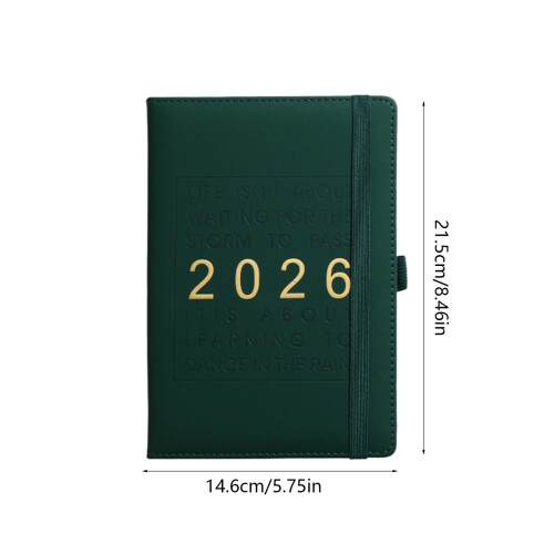 2026 Daglig planlægger Timeplan 365 dage 8,19 x 1,8 tommer 2