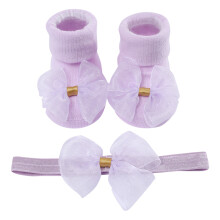 AWZXDE Soft Sole Baby Socks with Bow Hairband