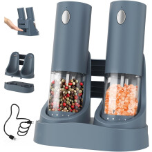 Zout- en pepermolenset met USB-oplaadfunctie, blauw