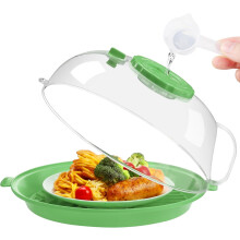 Lock till mikrovågsugnsstänk, 10,2 tum, genomskinlig grön plast