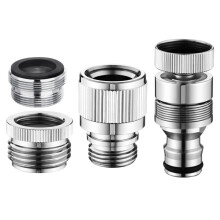 Adaptateur robinet-tuyau en acier inoxydable, lot de 4