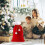Julklappspåse Röd Sammet Återanvändbar Dragsko 1-pack 2
