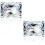 CZ Stud Earrings 18K White Gold Plated Sterling Silver 1
