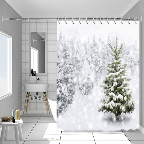 Winterbos Kerst Douchegordijn Waterdicht 72x72