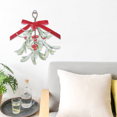 Maisíocht Liathróid Phógtha Mistletoe Saorga le Dearg 2