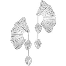 18K vergulde oorbellen in bladmotief voor dames, vintage boho-stijl, 1 paar