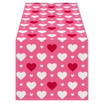 Camino de mesa rojo con forma de corazón para el Día de San Valentín, 120x30cm