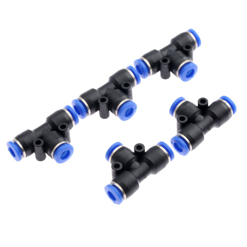 Plast T-forbindelse pneumatisk fitting 5 stk. PE4-16mm