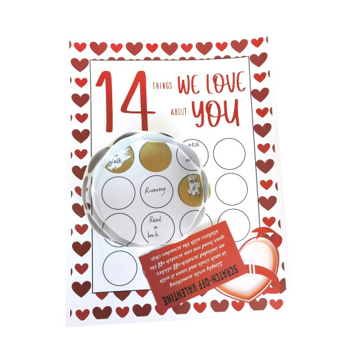 Liste de cartes à gratter pour la Saint-Valentin - 14 articles