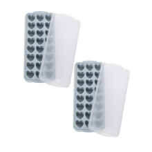 Forma de silicone em formato de coração para chocolate, 24 cavidades, azul, pacote com 2 unidades.