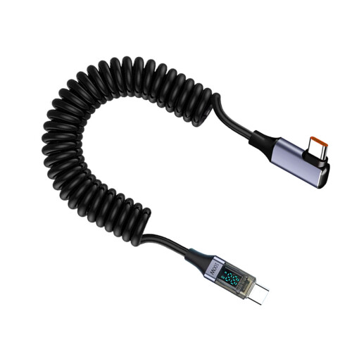 Cablu de încărcare rapidă USB-C la 90 cu afișaj digital,