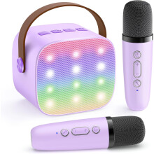 Mini Karaoke Machine Portable Bluetooth Speaker with 2