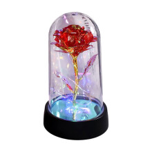 Rosa Eterna Iluminada em Cúpula de Vidro com Luzes LED (1 peça)