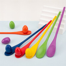 2sets Wooden Egg Spoon Race Game Balance Stick Relay Race for Kids Easter Eggs Find Outdoor Lawn Sports Teaching Tools