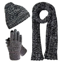 Conjunto unisex de gorro, bufanda y guantes de invierno (3 piezas)