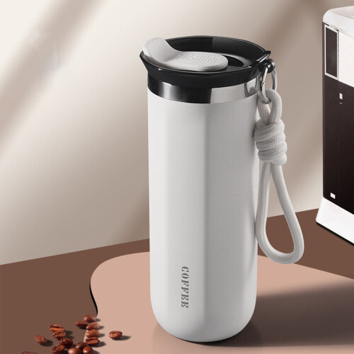 Mug isotherme en acier inoxydable 500 ml (17 oz) blanc