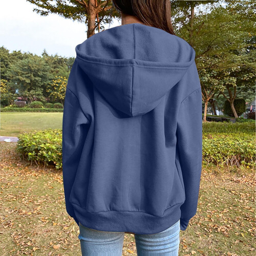 Felpa da donna oversize in pile con cerniera e tasche 1