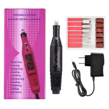 Juego de limas de uñas eléctricas negras, 8 piezas