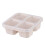 Boîte à lunch bento réutilisable, 4 compartiments, beige, 16,5 x 15,5 x 5,5 cm 8
