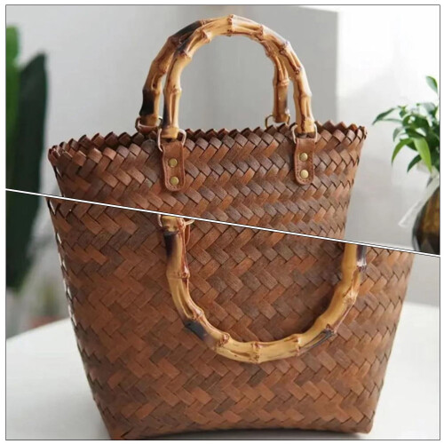 Handgefertigte Strohtasche (1 Stück) 1