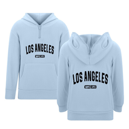 Sweat à capuche zippé pour garçon, imprimé lettres, style décontracté