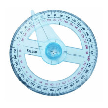 Circular Protractor Ruler with 360 Degree Pointer 10cm